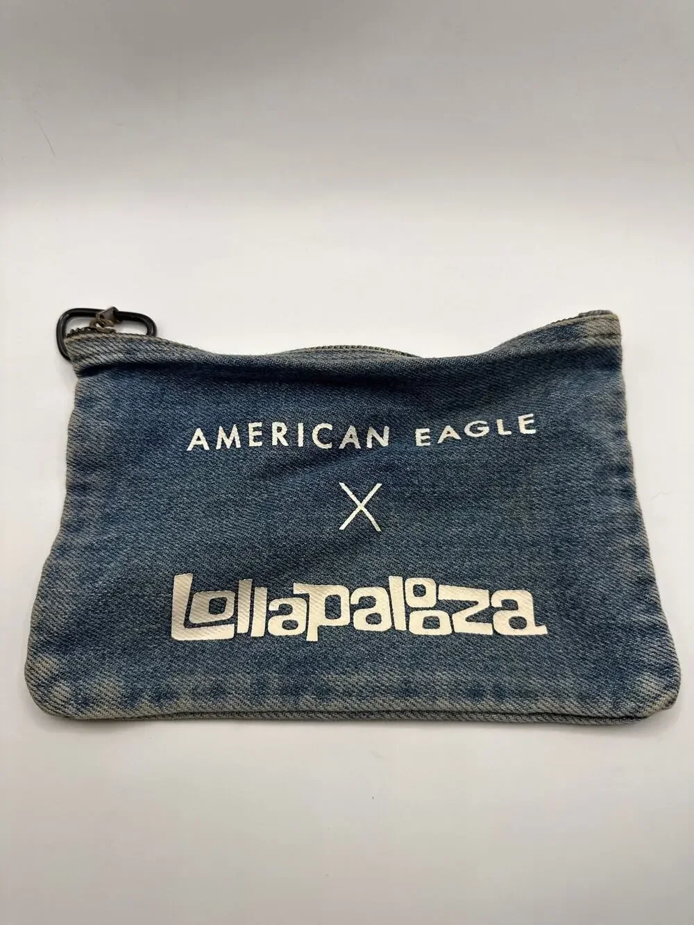 American Eagle x Lollapalooza Denim Bag Zip Pouch Makeup Travel Organizer